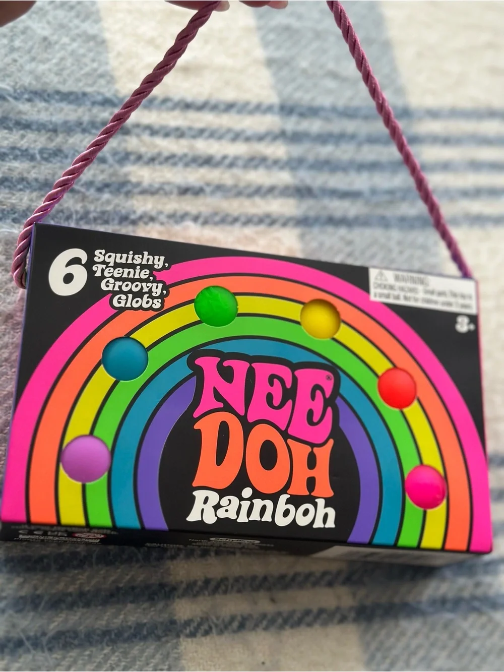 Authentic Schylling Needoh Rainbow. 6 Squishy Teenie Groovy Globs  - Multicolor